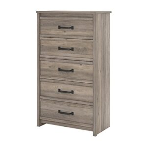 Ameriwood Home Bassinger 5 Drawer Dresser, Gray Oak