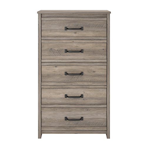 Ameriwood Home Bassinger 5 Drawer Dresser, Gray Oak