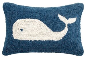 peking handicraft whale hook, 8x12 throw pillow, 1 count (pack of 1)