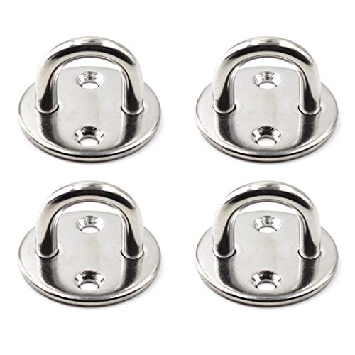 304 Stainless Steel Round Eye Pad Plate 5/16" 8mm Anchor Mount Great for Yoga Swings Hammocks/Boat Rigging/Marine Deck Hardware/Suspension Training Straps