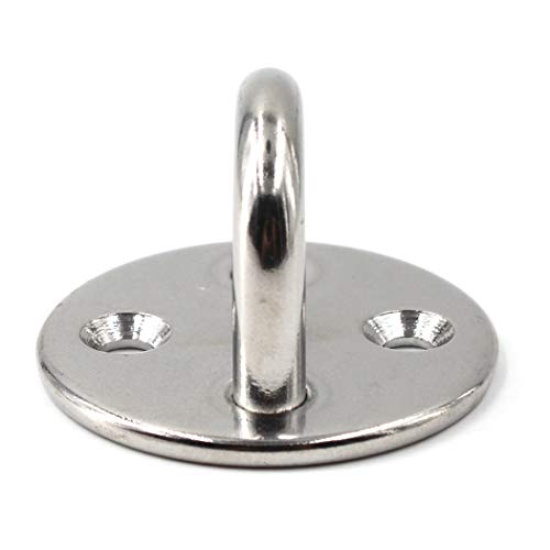 304 Stainless Steel Round Eye Pad Plate 5/16" 8mm Anchor Mount Great for Yoga Swings Hammocks/Boat Rigging/Marine Deck Hardware/Suspension Training Straps