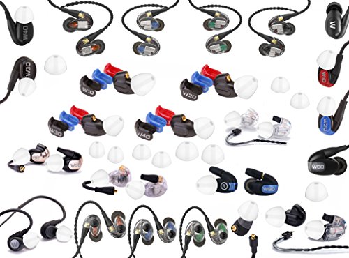 12pcs (N-W-RND) S/M/L Round Comfort Replacement Eartips Adapters Earbuds Compatible with Westone in Ear Earphones Headphones