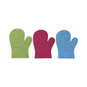 professional s choice miracle mitt colors 6 pack, two of each color - lime, red and turquoise