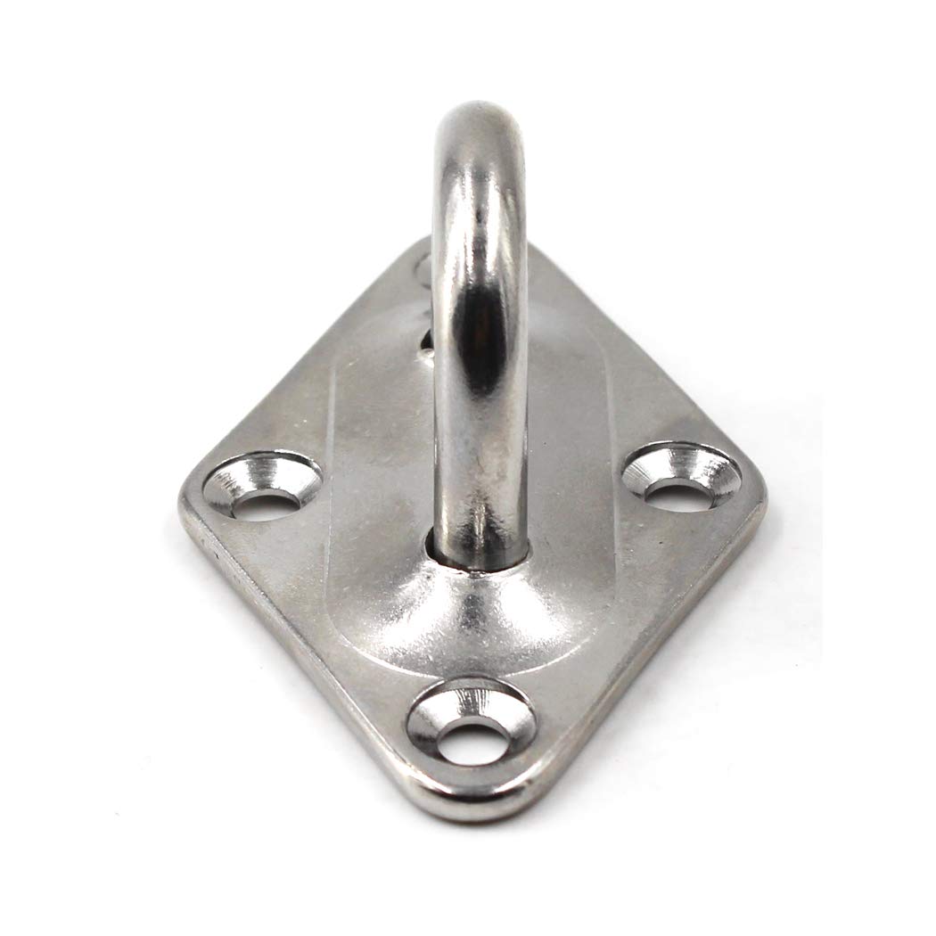 304 Stainless Steel Diamond Eye Pad Plate 5/16" 8mm Anchor Mount Great for Yoga Swings Hammocks/Boat Rigging/Marine Deck Hardware/Suspension Training Straps