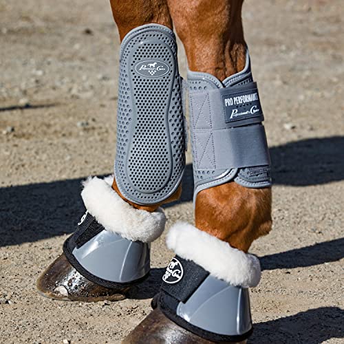 Professional's Choice Pro Performance Hybrid Splint Boot | Durable Pro Mesh Outer Layer | Integrated Strike Area | Exercise or Turnout | Waterproof | Front or Hind Legs | Charcoal Large