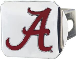 university of alabama premium chrome #d hitch cover w/colored team logo - unique logo style metal molded design – easy installation on truck, suv, car - ideal gift for die hard crimson tide fan