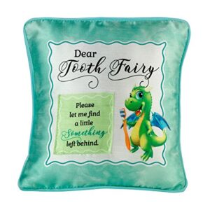 lillian rose, green, 7.75 by 7.5 dragon tooth fairy pillow