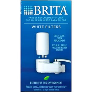 Brita Water Filter Replacements for Sink, Faucet Mount Water Filtration System for Tap Water, Reduces 99% of Lead, Basic, White, 3 Count