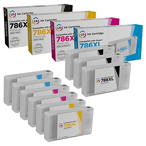 LD Products Remanufactured Ink Cartridge Replacement for Epson 786XL High Yield (3 Black, 2 Cyan, 2 Magenta, 2 Yellow, 9-Pack) for use in WF-4630, WF-4640, WF-5110, WF-5190, WF-5620, WF-5690