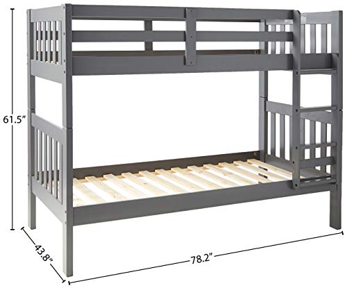 Donco Kids Austin Mission Twin Over Twin Dark Grey Bunkbed