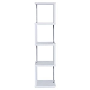 Coaster Home Furnishings Baxter 4-Shelf Bookcase White Chrome