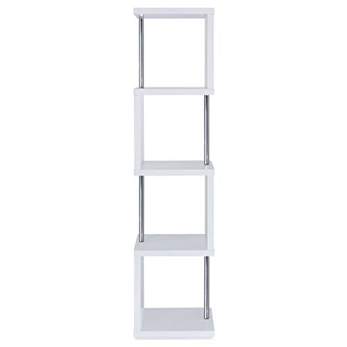 Coaster Home Furnishings Baxter 4-Shelf Bookcase White Chrome