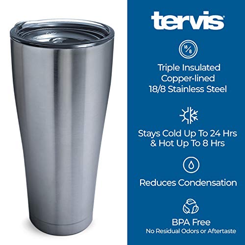 Tervis Tervis Diamond Plate Stainless Steel Tumbler with Clear and Black Hammer Lid 20oz, Silver