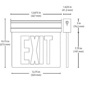 NICOR Lighting LED Emergency Exit Sign, Mirrored with Green Lettering (EXL2-10UNV-AL-MR-G-2)