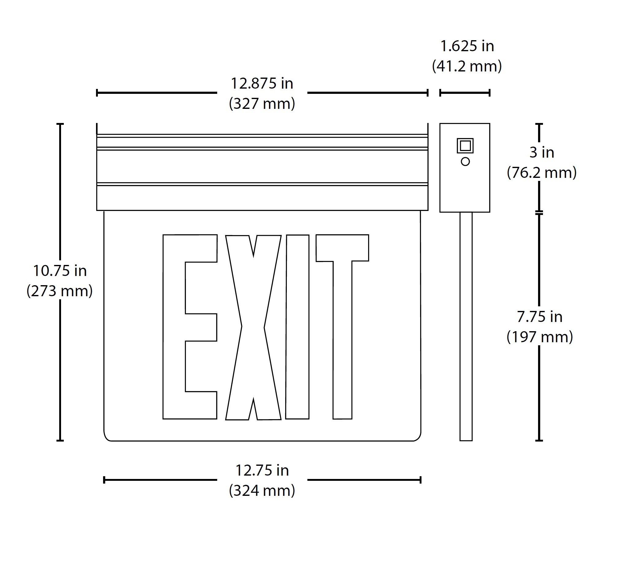 NICOR Lighting LED Emergency Exit Sign, Mirrored with Green Lettering (EXL2-10UNV-AL-MR-G-2)