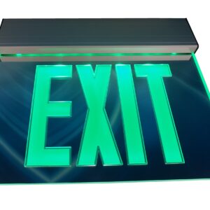 NICOR Lighting LED Emergency Exit Sign, Mirrored with Green Lettering (EXL2-10UNV-AL-MR-G-2)