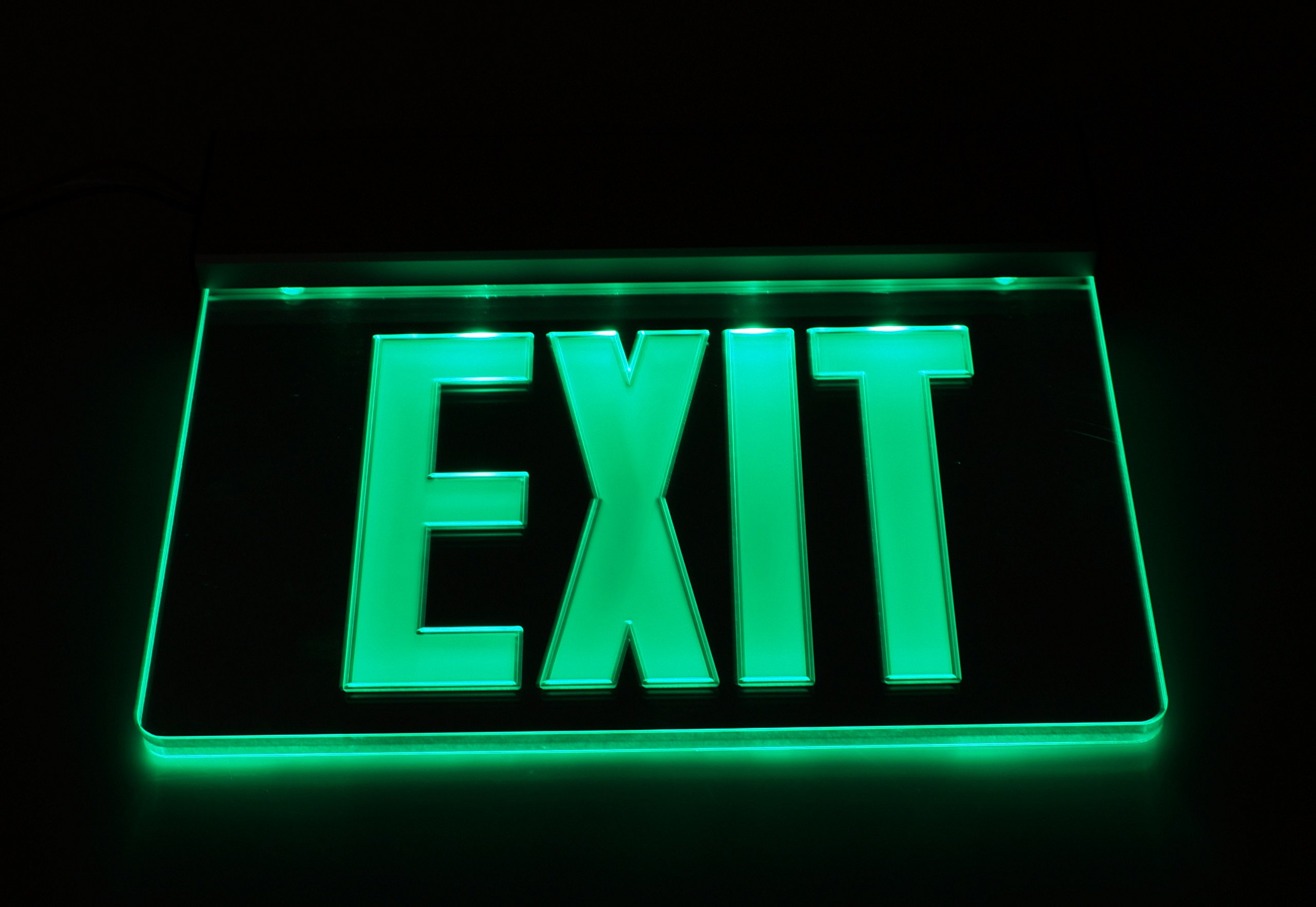 NICOR Lighting LED Emergency Exit Sign, Mirrored with Green Lettering (EXL2-10UNV-AL-MR-G-2)