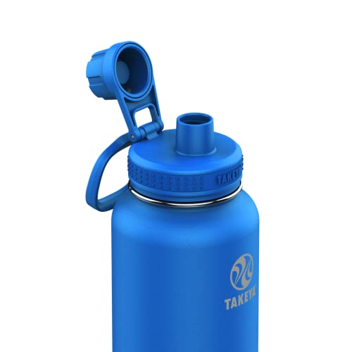 Takeya Actives Insulated Stainless Steel Water Bottle with Spout Lid, 32 Ounce, Cobalt