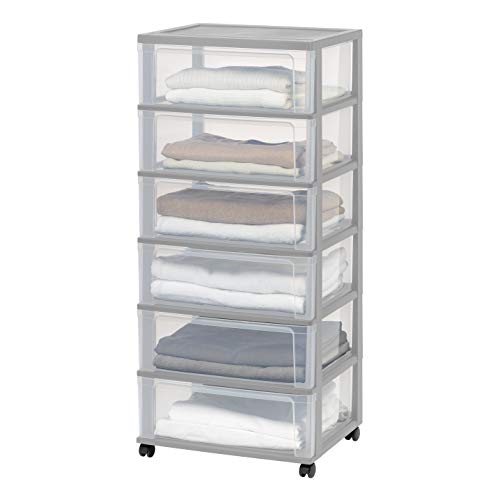 IRIS 110311 6 Drawer Wide Chest, Gray