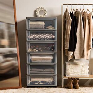 IRIS 110311 6 Drawer Wide Chest, Gray