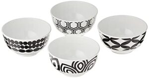 french bull melamine mini bowls, 4-piece set, 10 fluid ounces, small serving bowl – snack condiment dipping sauce dessert ice cream – shatter proof, bpa free, dishwasher safe, 4”, foli