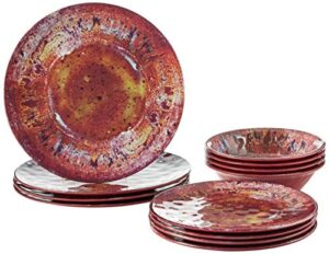 certified international radiance red melamine 12 pc dinnerware set