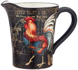 certified international 112 oz gilded rooster ceramic serveware, one size, multicolored