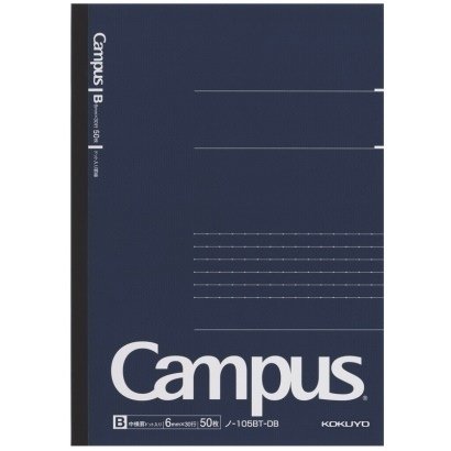 Kokuyo Campus Pre-Dotted Notebook, A5-dotted 6 mm Rule - 30 Lines X 50 Sheets - 100 Pages, Pack of 5 Dark Blue