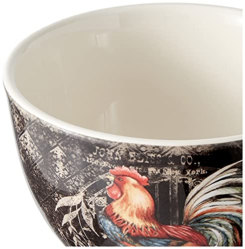 Certified International Gilded Rooster Set/4 Ice Cream Bowl 5.25", Assorted Designs,One Size, Multicolored