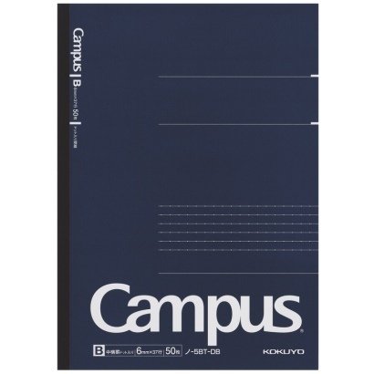 Kokuyo Campus Pre-Dotted Notebook, Semi B5-dotted 6 mm Rule - 30 Lines X 50 Sheets - 100 Pages, Pack of 5 Dark Blue