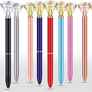 Big Diamond Pen 20 Pieces Rhinestones Crystal Metal Ballpoint Pens Black Ink With 20 Pack 3.2'' Ballpoint Pen Refills, Different Colors (20Pcs Big Diamond Pen)