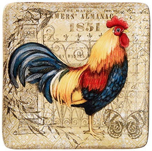 Certified International Gilded Rooster Dinnerware.Tabletop, One Size, Multicolor