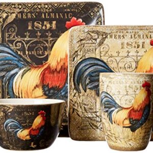 Certified International Gilded Rooster Dinnerware.Tabletop, One Size, Multicolor