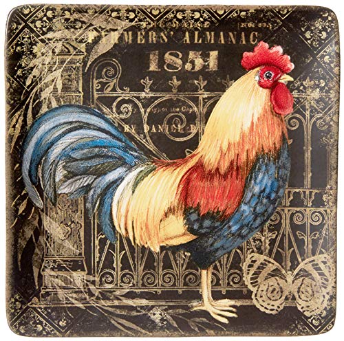 Certified International Gilded Rooster Dinnerware.Tabletop, One Size, Multicolor