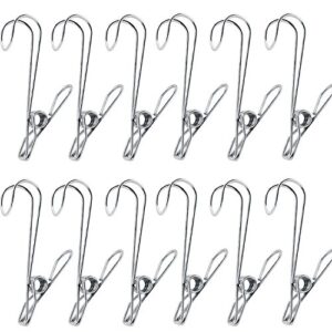 12 pack laundry hooks clothes pins hanging clips metal baby delicate item hanger rack office home travel portable