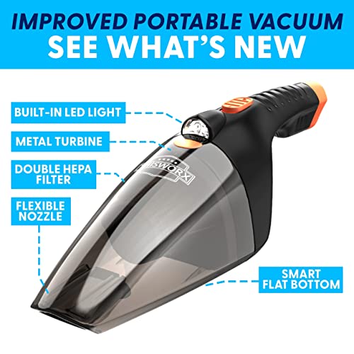 ThisWorx Car Vacuum Cleaner 2.0 - Upgraded w/ LED Light, Double HEPA Filter, 110W High Suction Power