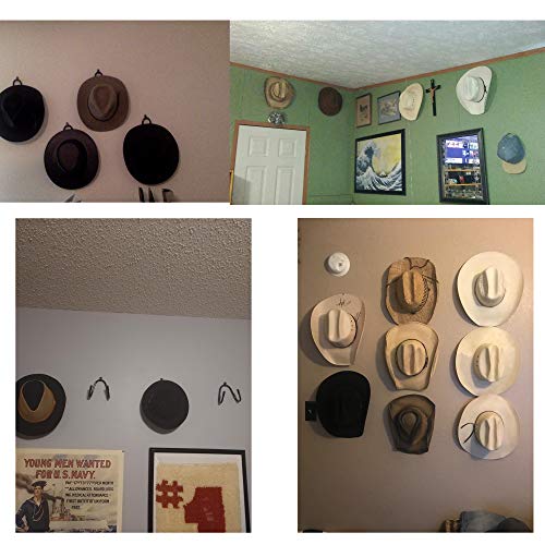 YYST Cowboy Hat Rack Hat Holder Hat Organizer Hat Wall Mount - 4/PK No Hat