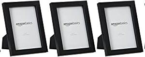 Amazon Basics Rectangular Photo Picture Frame, 5" x 7", Pack of 5, Black