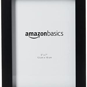 Amazon Basics Rectangular Photo Picture Frame, 5" x 7", Pack of 5, Black