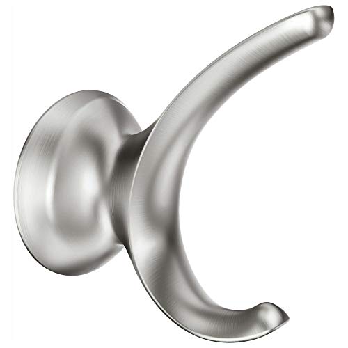 MOEN Darcy Double Robe Hook with Press and Mark in Brushed Nickel