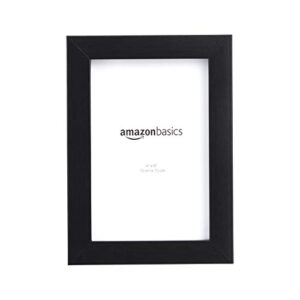 amazon basics rectangular photo picture frame, 4" x 6", pack of 5, black