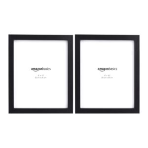 Amazon Basics Rectangular Photo Picture Frame, 8" x 10", Pack of 2, Black