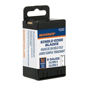 warner single edge razor blades in safety dispenser, 50-pack, 11163