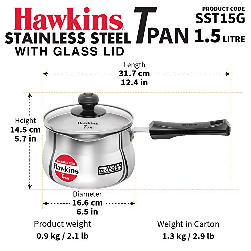 Hawkins Tpan Stainless Steel Saucepan Tea Pan, Small, Silver