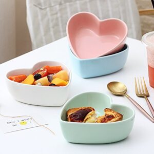 WAIT FLY Heart-shaped Bowls for Salad Soup Snack Dessert Best Kitchen Household Cooking Gifts for Home Kitchen, White