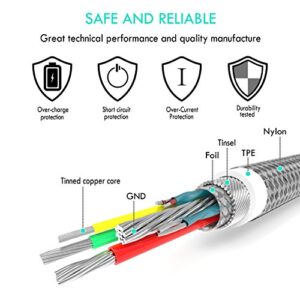 TecMad USB C Cable Short, Short USB to USB C Cable Fast Charging Cable Right Angle, 5Gbps Data Cable, Nylon Braided Compatible with Samsung Galaxy S20 S10 S9 S8 Plus S10E, Note 20 10 10+ 9 8, ect.