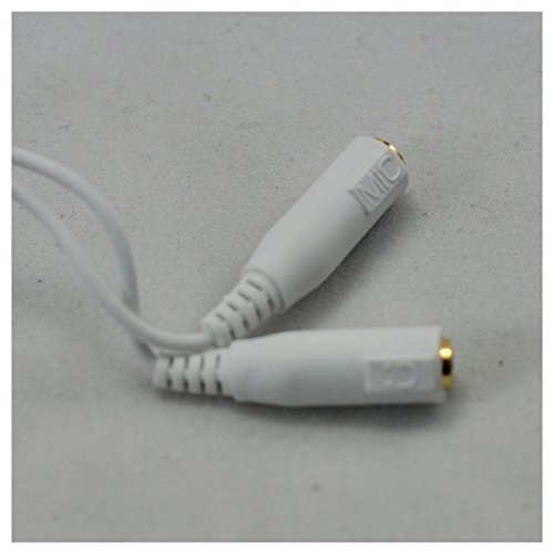 2 Plugs 2 Jacks Microphone Audio Extension Cord 3.5mm Cable for Computer Gaming Headphone Headset (4.9 Foot,150cm, White)