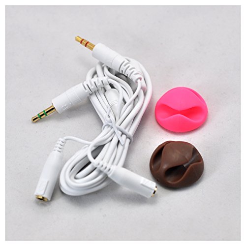 2 Plugs 2 Jacks Microphone Audio Extension Cord 3.5mm Cable for Computer Gaming Headphone Headset (4.9 Foot,150cm, White)