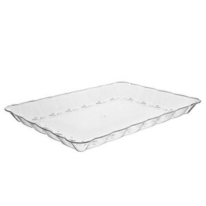 silver collection Rectangular Plastic Trays, Disposable Serving Party Platters 9" X 13" -Pack of 4- (Clear)