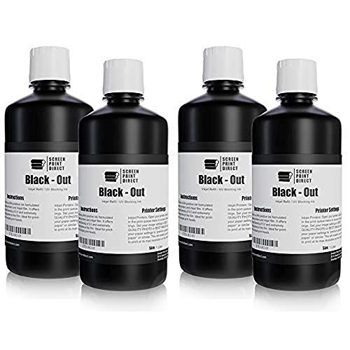 Screen Print Direct® UV Blocking Ink Refill (1 LTR) - Black Out Universal Inkjet Refill for Film Positives, High Opacity Black Ink for Waterproof Inkjet Film - Black Dye Ink Screen Printing Supplies